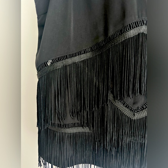 Fringe V-neck blouse. Fun & great quality - Picture 3 of 4